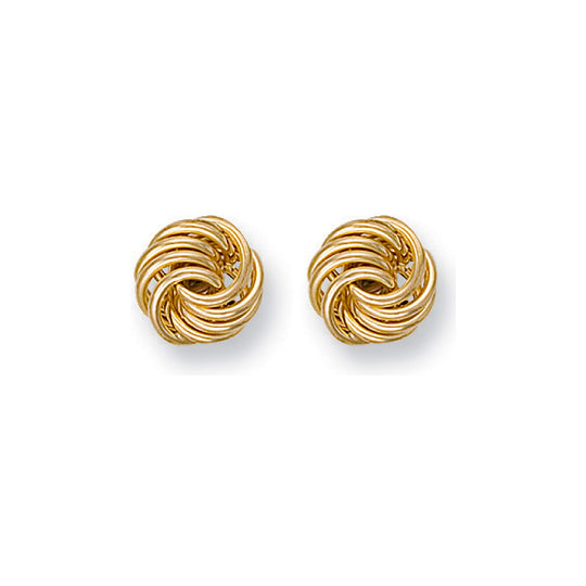 Yellow Gold Fancy Knot Stud Earrings