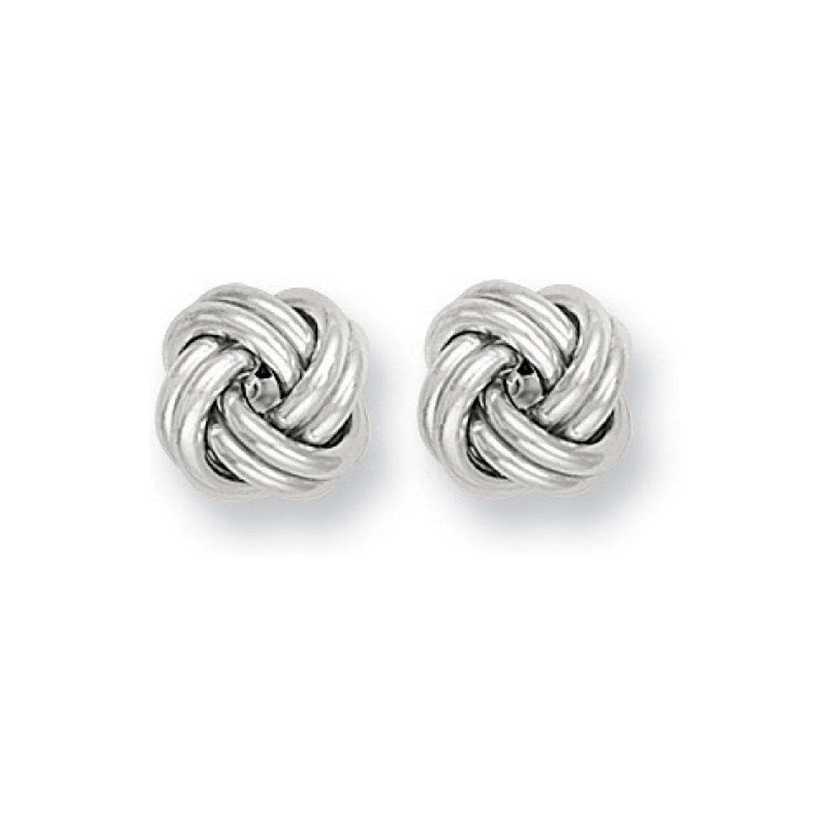 White Gold Knot Stud Earrings