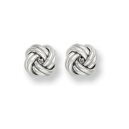 White Gold Knot Stud Earrings