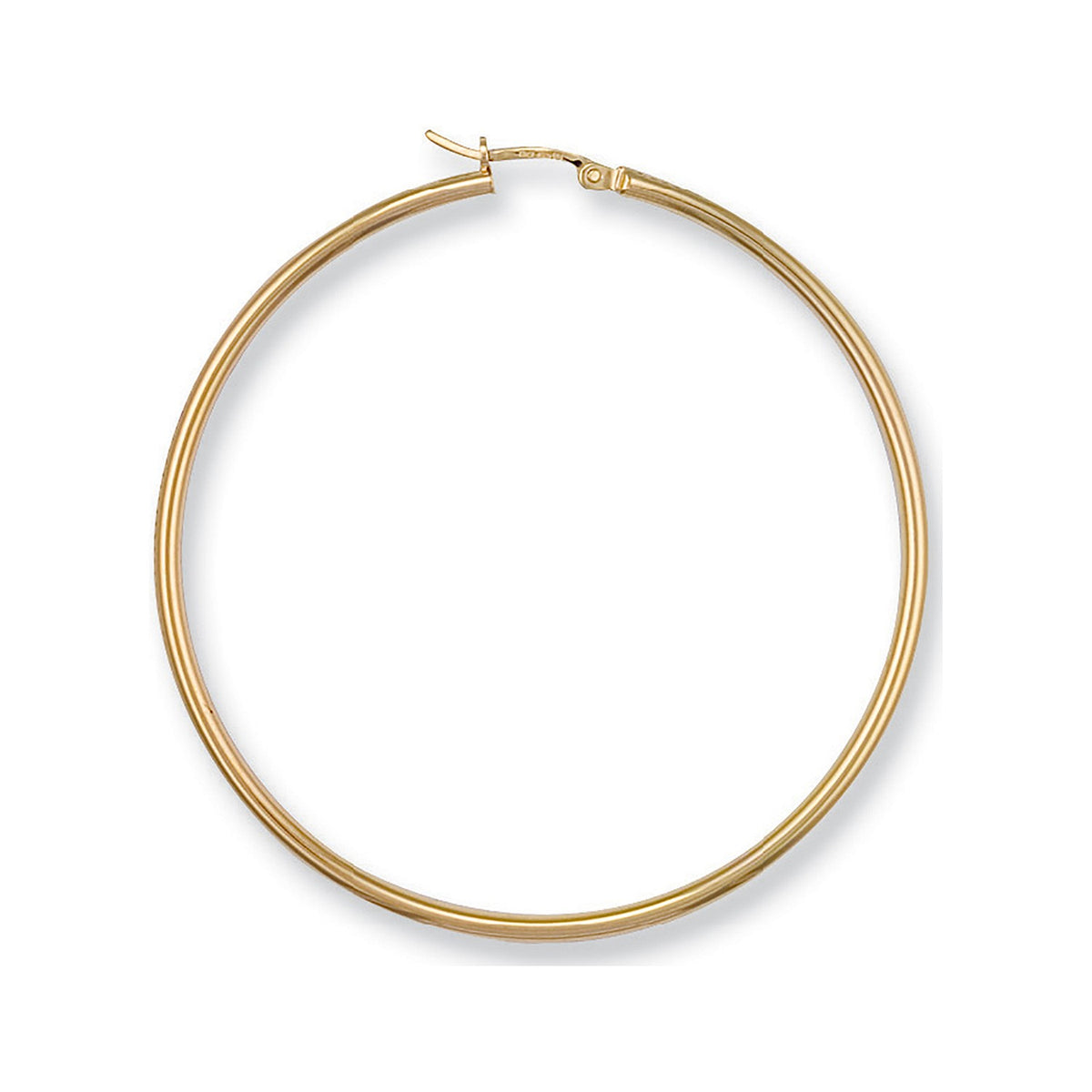 Yellow Gold 54mm Round Tube Hoop Earrings