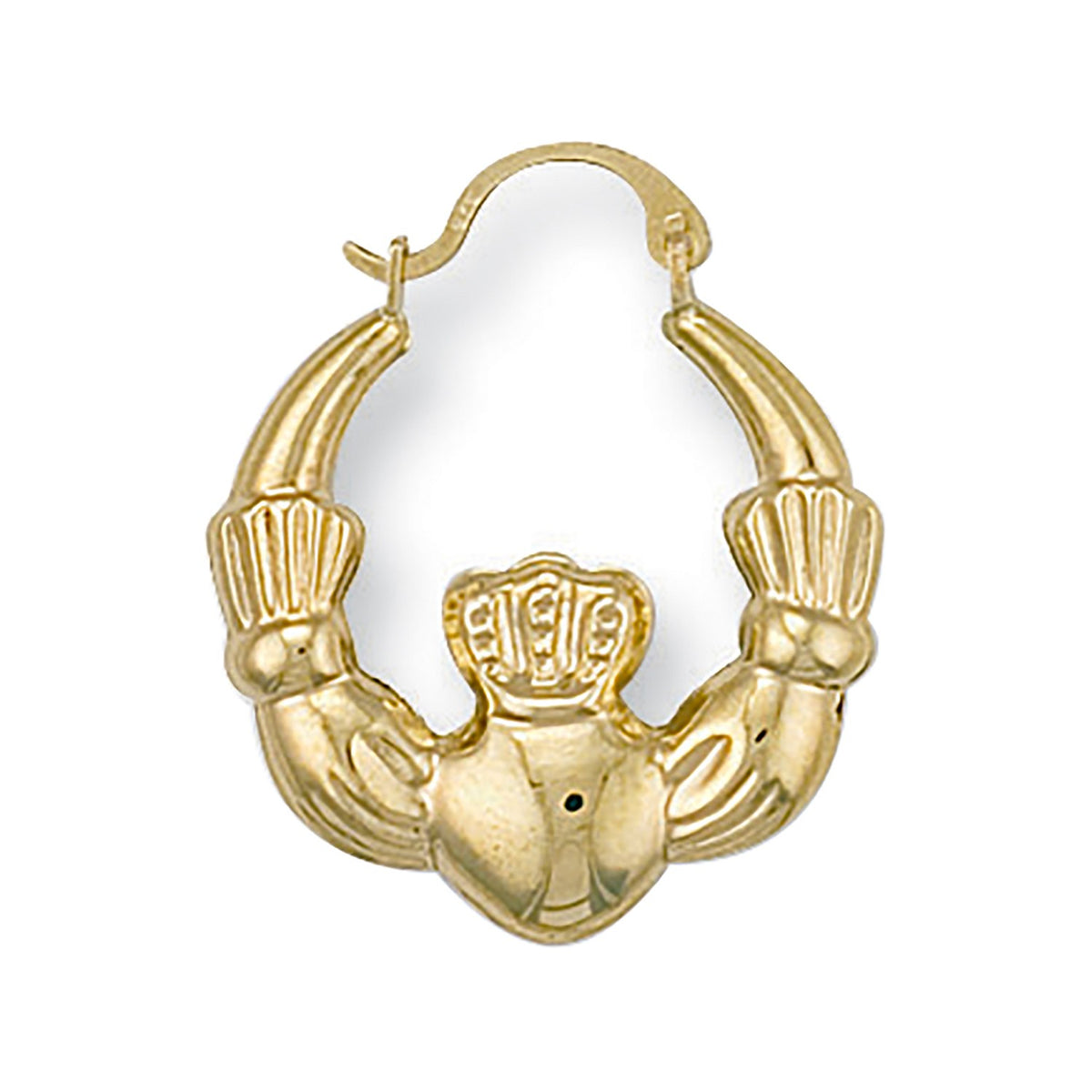 Yellow Gold Claddagh Creoles