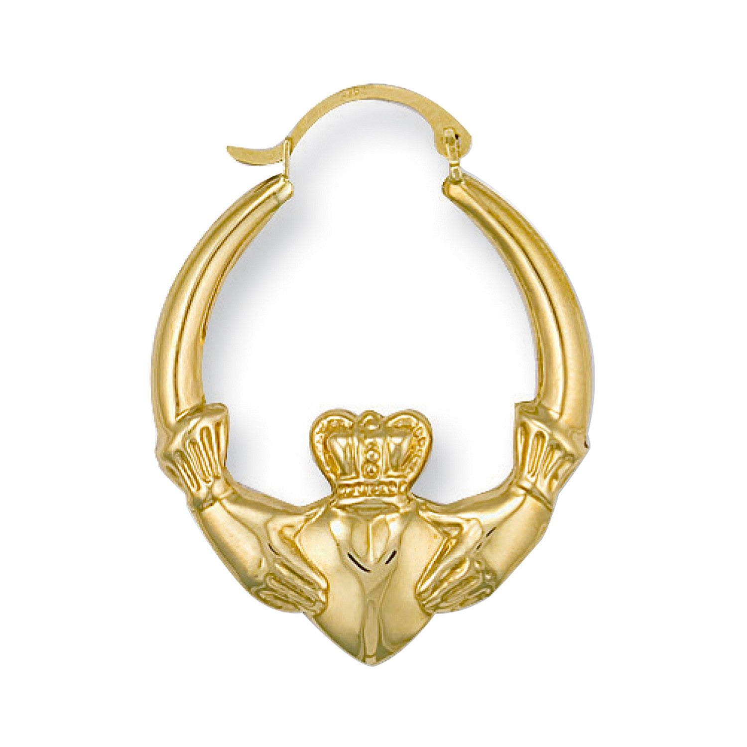 Yellow Gold Claddagh Creoles