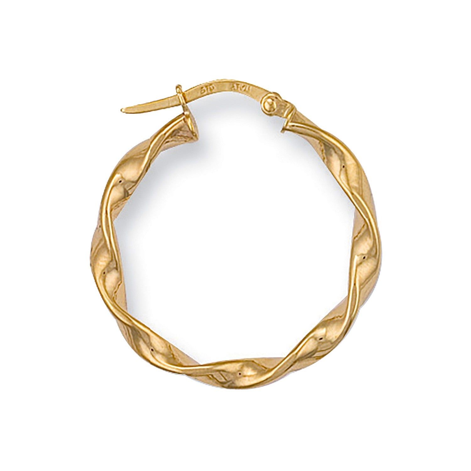 Yellow Gold 25.5mm Twisted Hoop Earrings