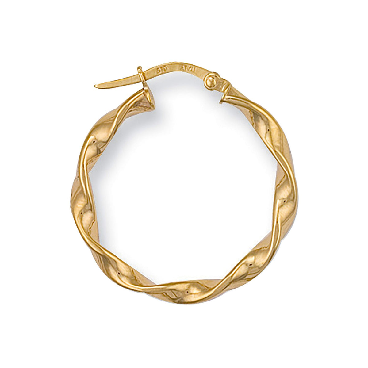 Yellow Gold 25.5mm Twisted Hoop Earrings