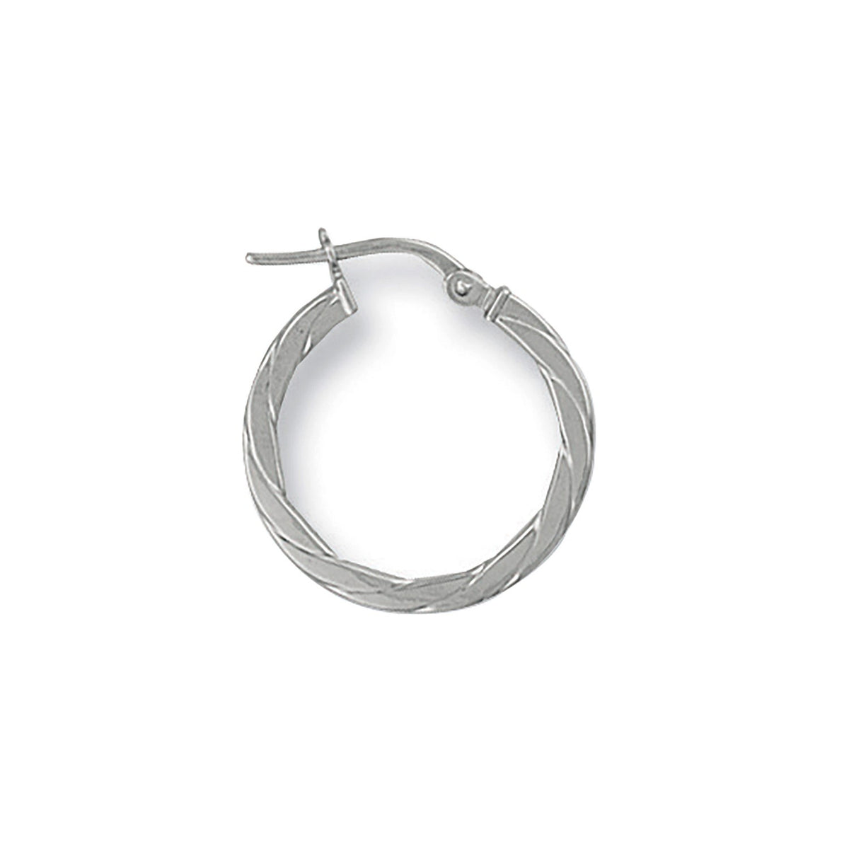 White Gold 20mm Twisted Hoop Earrings