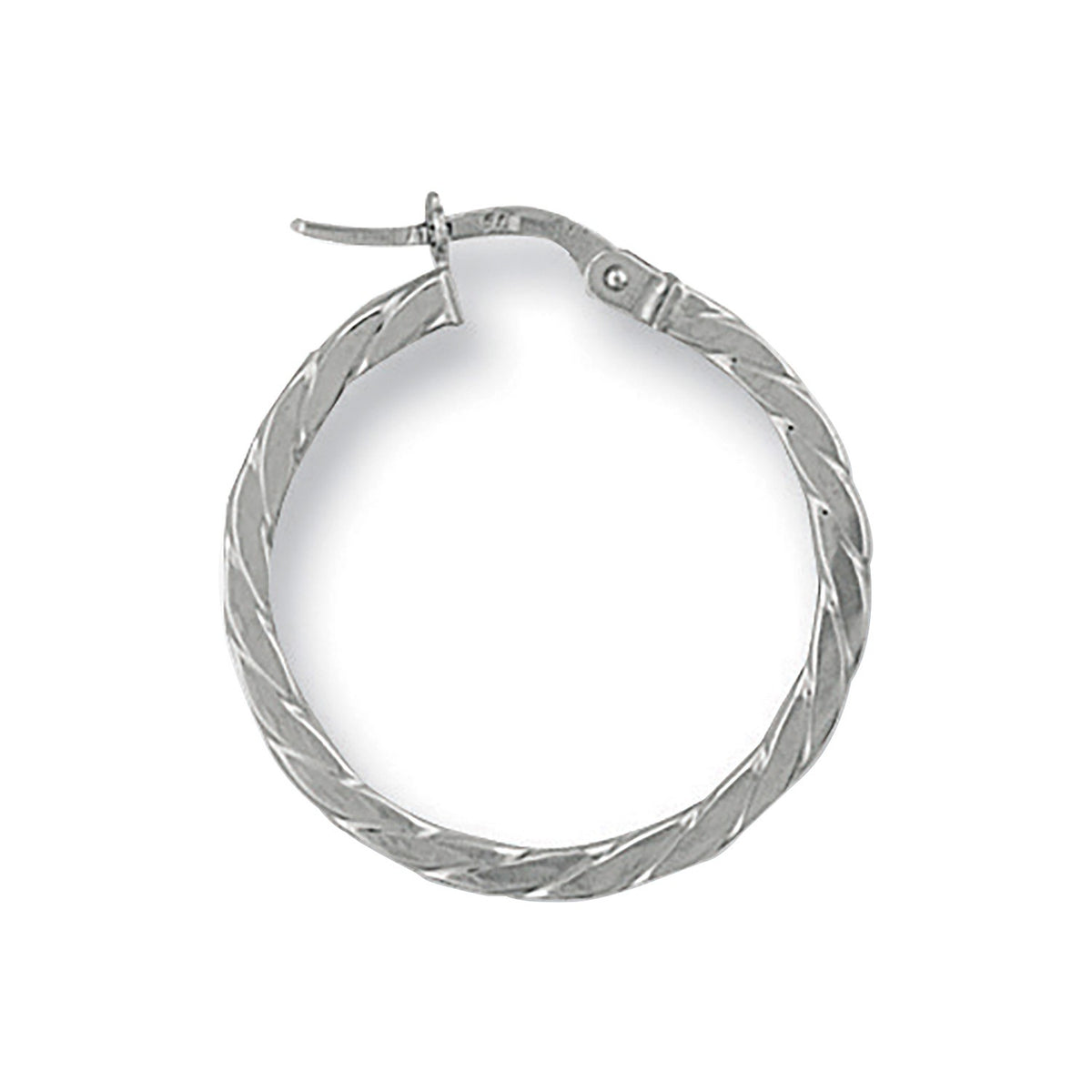 White Gold 24.5mm Twisted Hoop Earrings