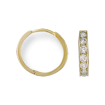 Yellow Gold Cz Huggies
