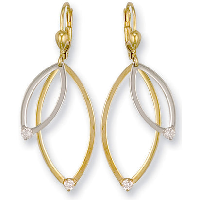 White Gold & Yellow Gold Fancy Cz Drops