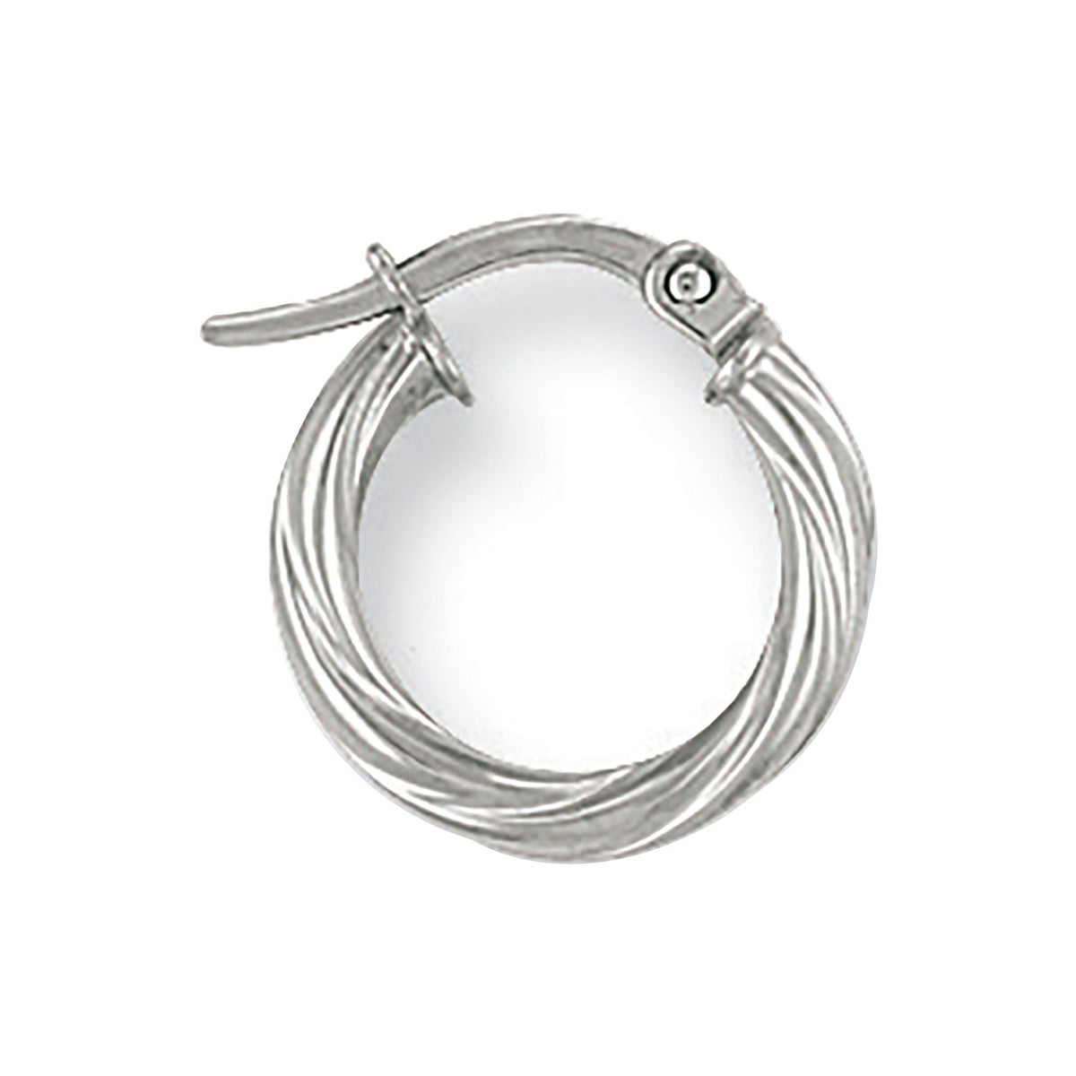 White Gold 14.3mm Twisted Hoop Earrings