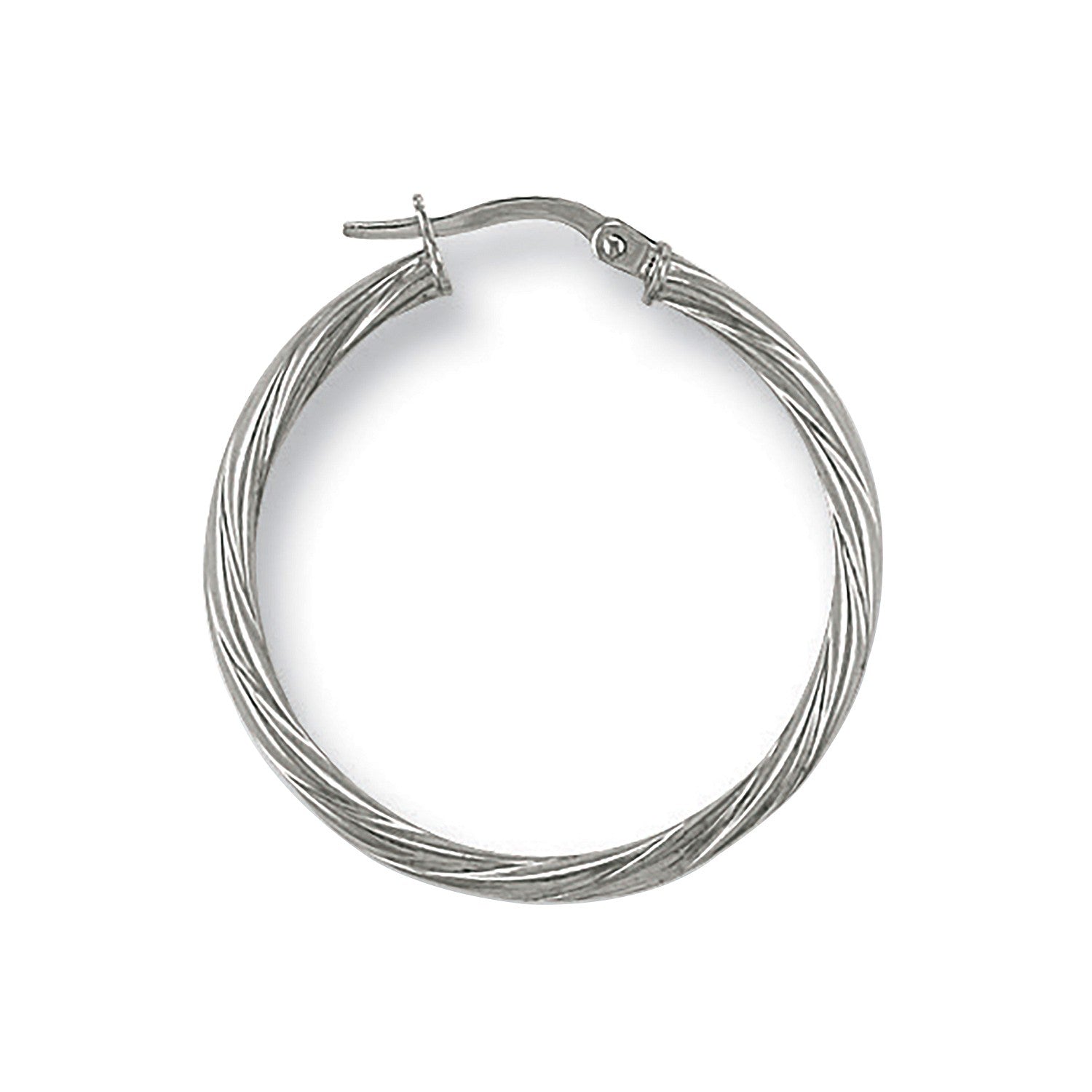 White Gold 29.3mm Twisted Hoop Earrings