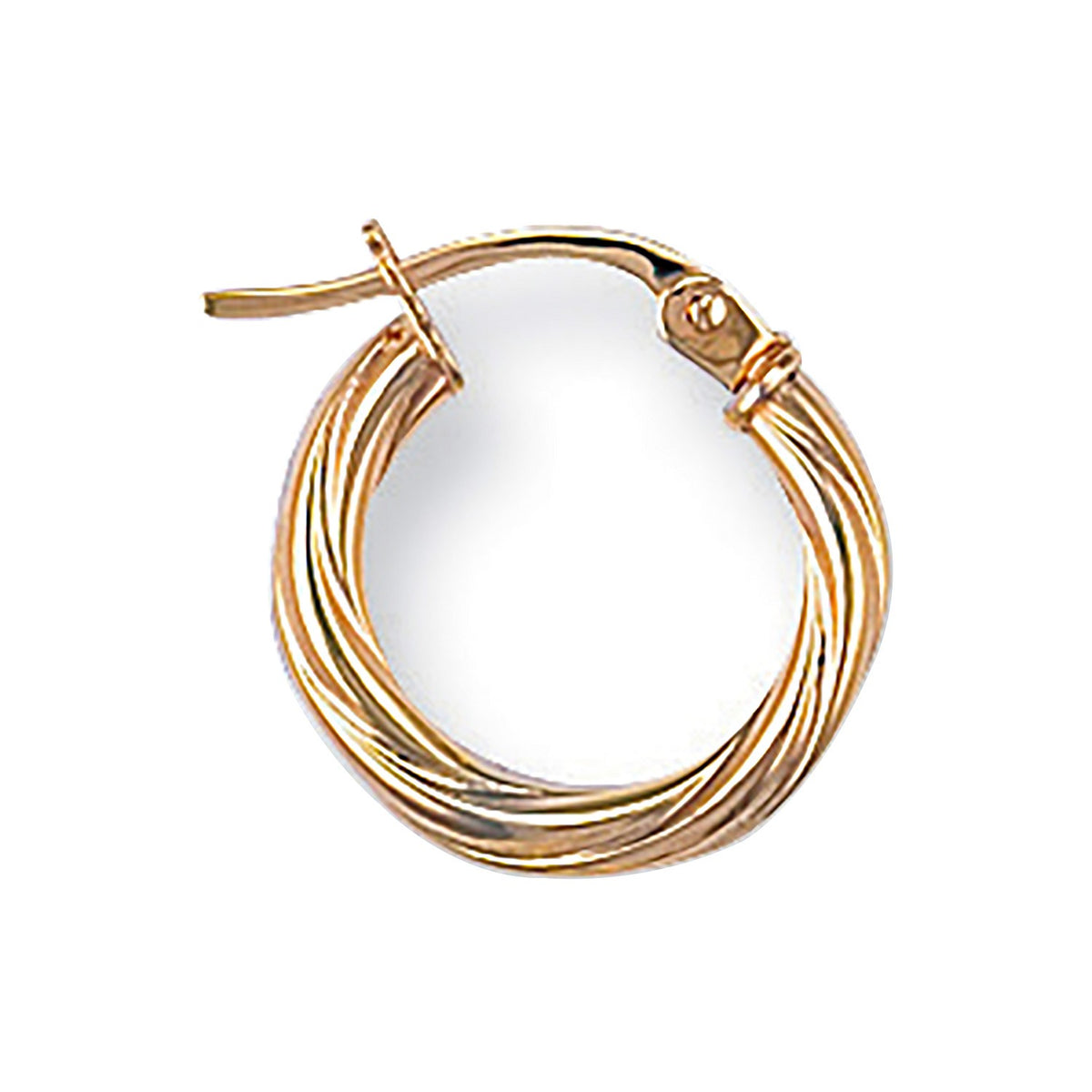 Yellow Gold 14.3mm Twisted Hoop Earrings