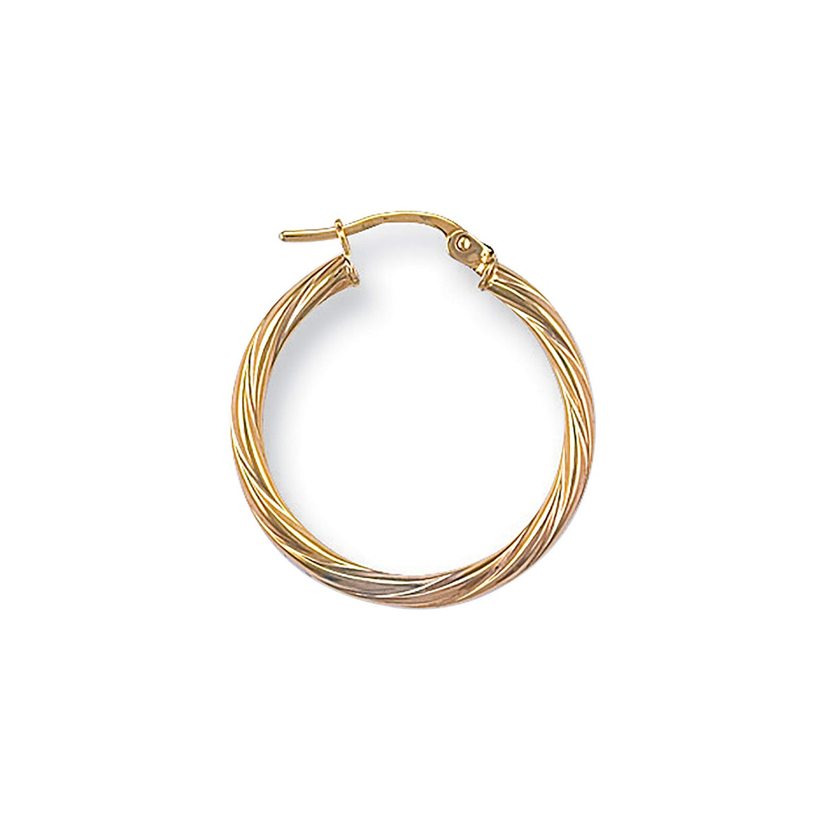 Yellow Gold 23mm Twisted Hoop Earrings