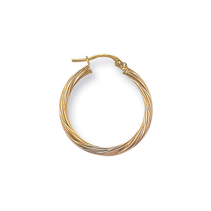 Yellow Gold 23mm Twisted Hoop Earrings