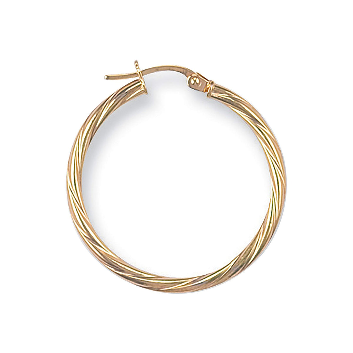 Yellow Gold 29.3mm Twisted Hoop Earrings