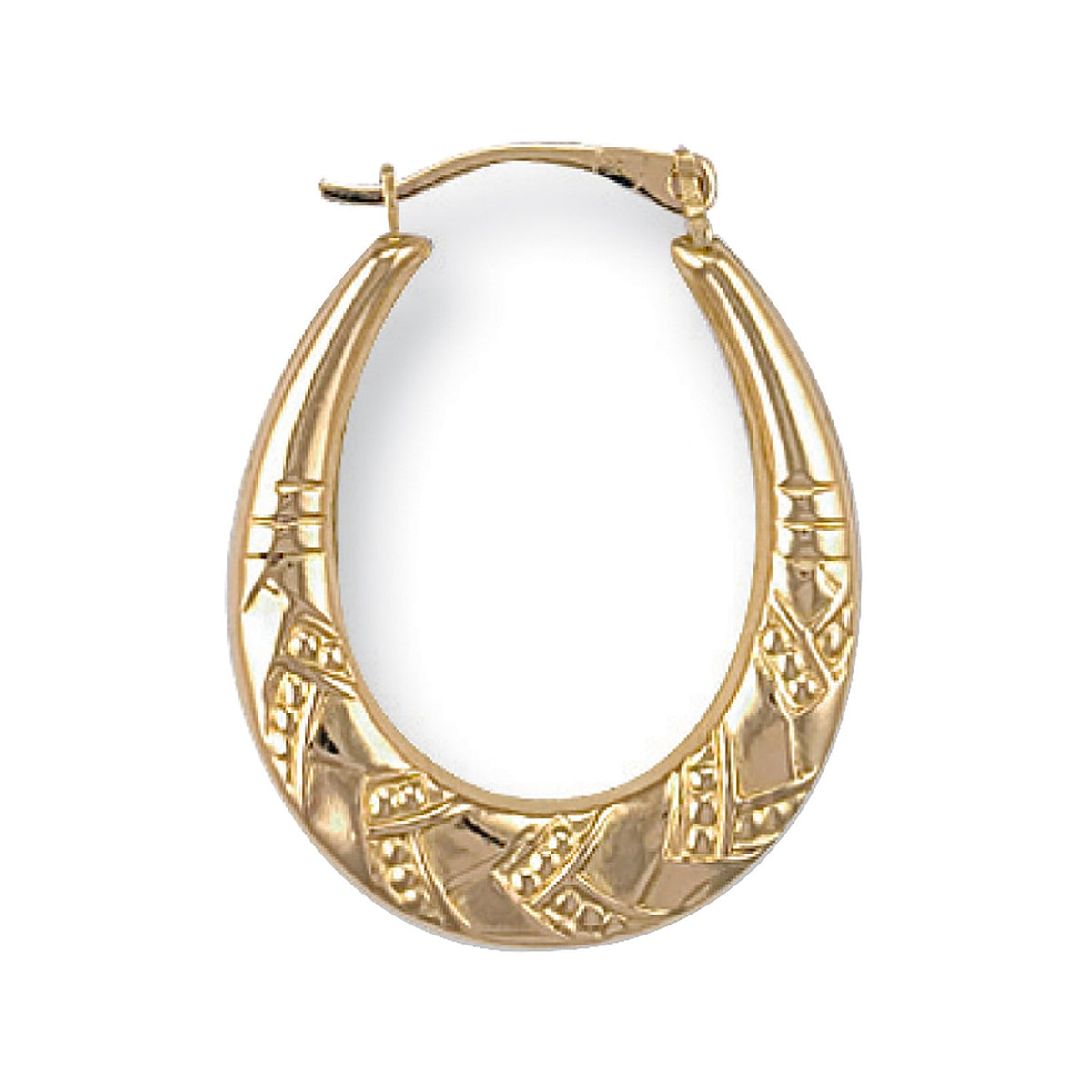 Yellow Gold Fancy Oval Creoles