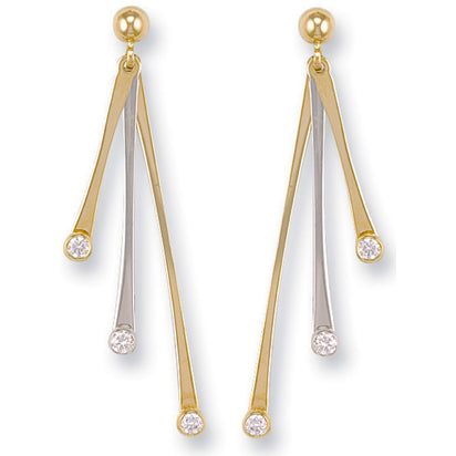 White Gold & Yellow Gold Fancy Cz Drops
