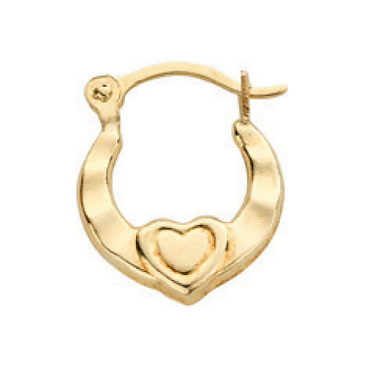 Yellow Gold Heart Creoles