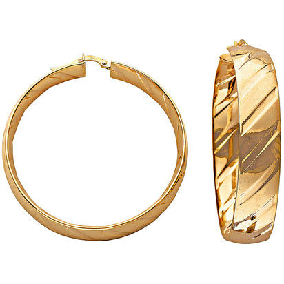 Yellow Gold Fancy Hoop Earrings