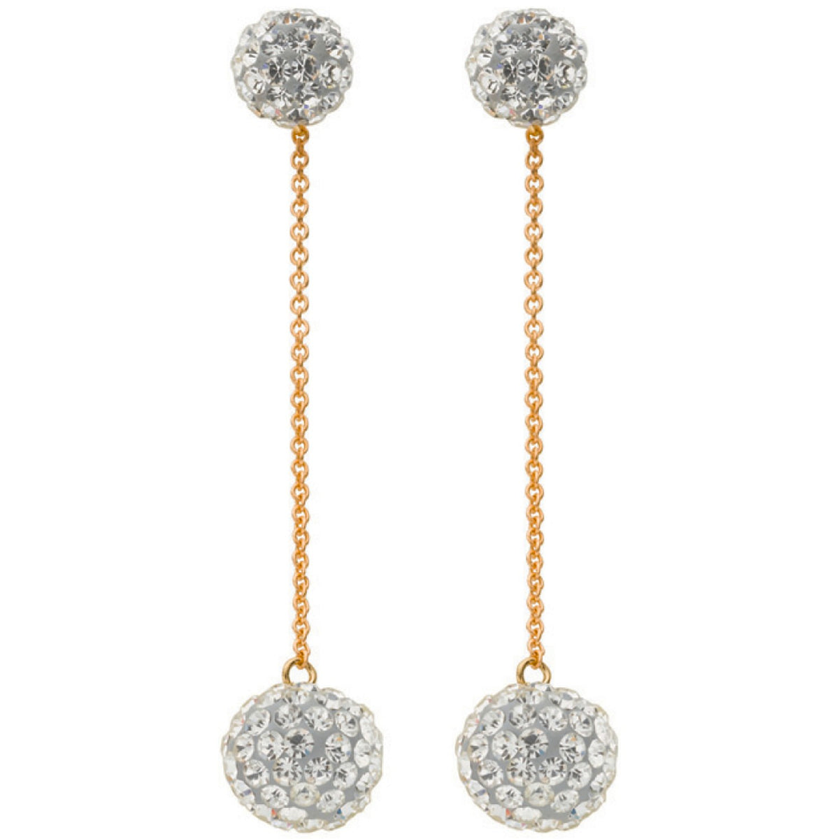 Yellow Gold White Crystal Drop