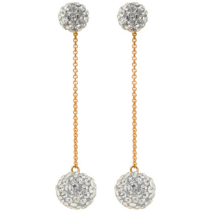 Yellow Gold White Crystal Drop