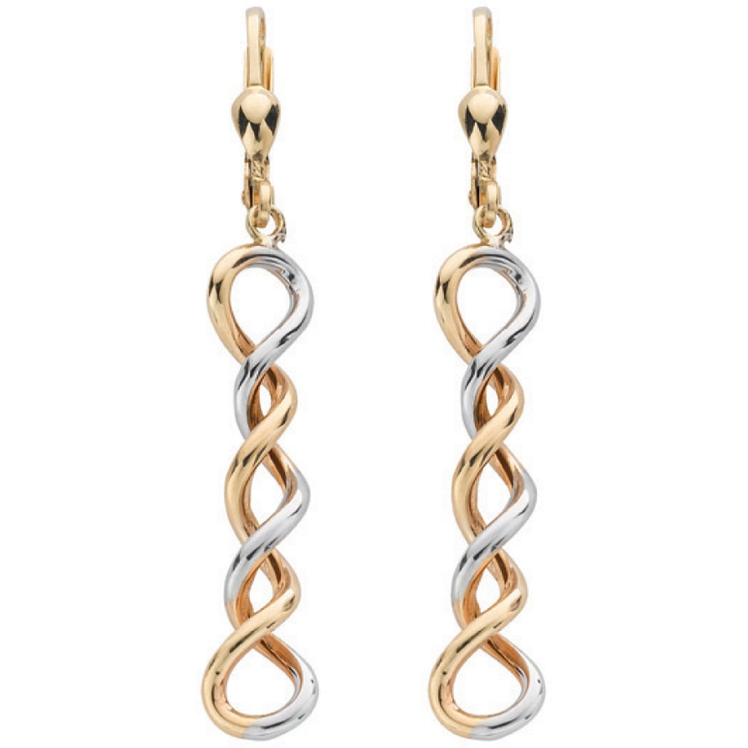 Yellow Gold & White Gold Twisted Drops