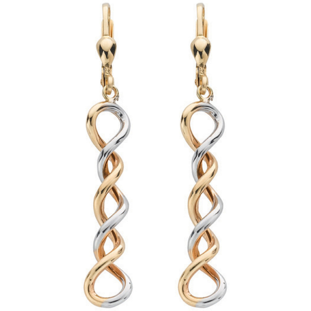 Yellow Gold &amp; White Gold Twisted Drops