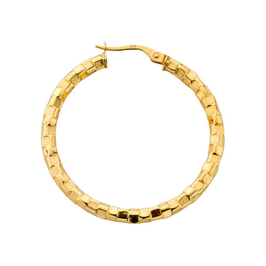 Yellow Gold 36.3mm Fancy Hoop Earrings