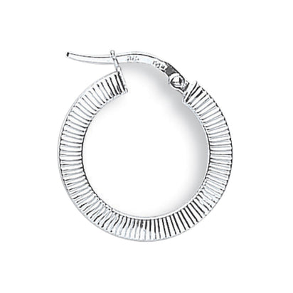 White Gold 21.2mm Fancy Hoop Earrings