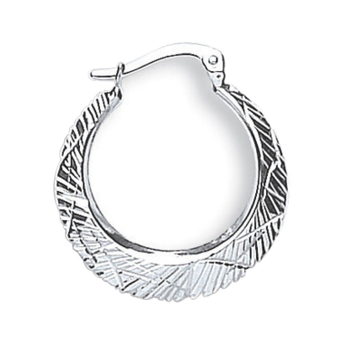 White Gold D/C Hoop Earrings