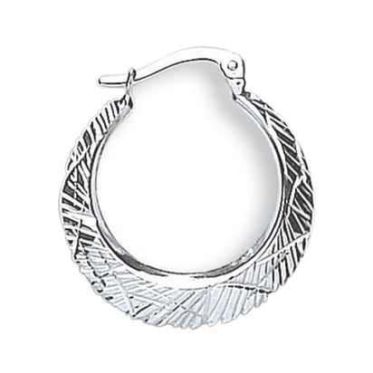 White Gold D/C Hoop Earrings