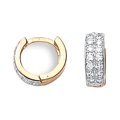 Yellow Gold Cz Huggies