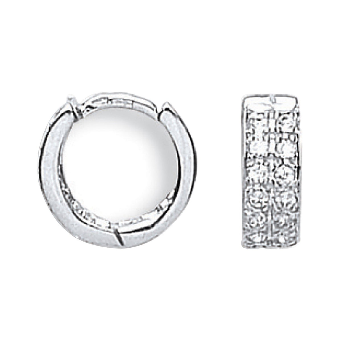 White Gold Cz Huggies