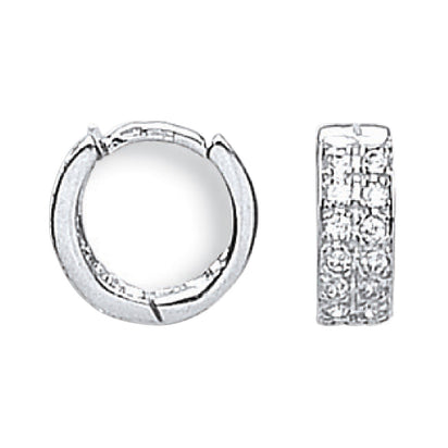 White Gold Cz Huggies