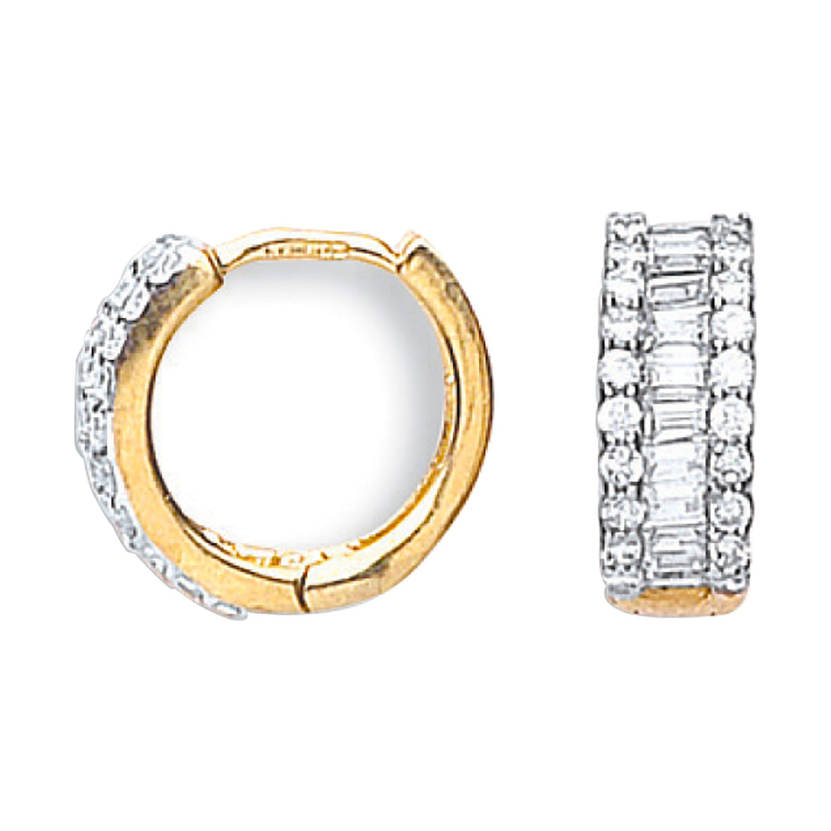Yellow Gold Cz Huggies