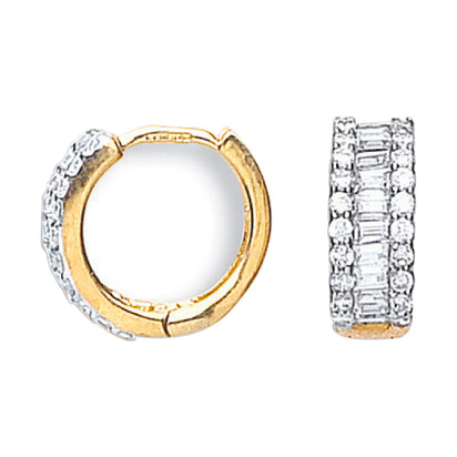 Yellow Gold Cz Huggies