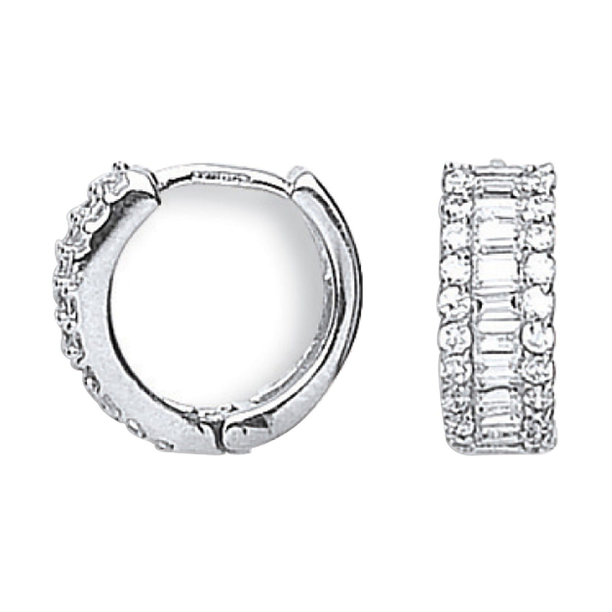 White Gold Cz Huggies