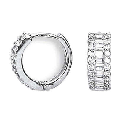 White Gold Cz Huggies