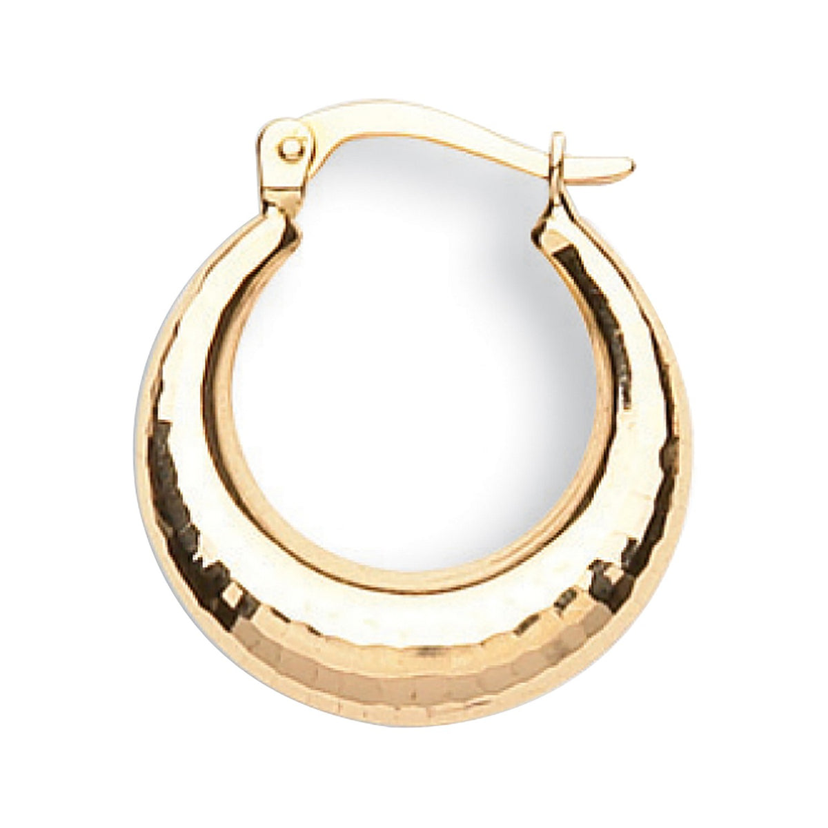 Yellow Gold D/C Hoop Earrings