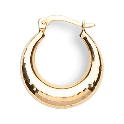 Yellow Gold D/C Hoop Earrings