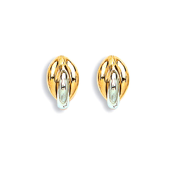 Yellow Gold & White Gold Fancy Stud Earrings