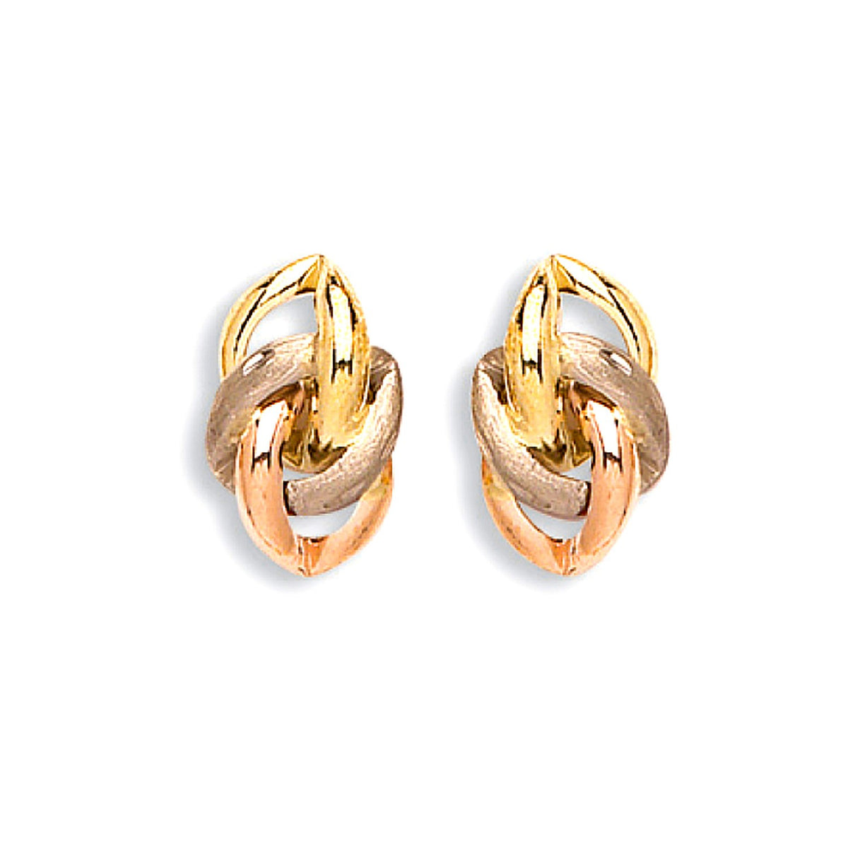 Yellow Gold  White Gold &amp; Rose Gold Fancy Stud Earrings