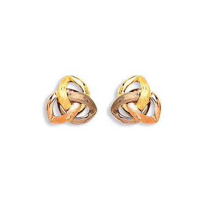 Yellow Gold  White Gold & Rose Gold Fancy Stud Earrings
