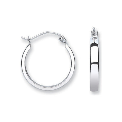 White Gold 18mm Hoop Earrings