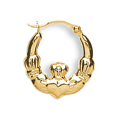 Yellow Gold Claddagh Creoles