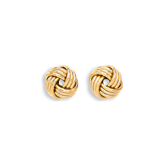 Yellow Gold Knot Stud Earrings