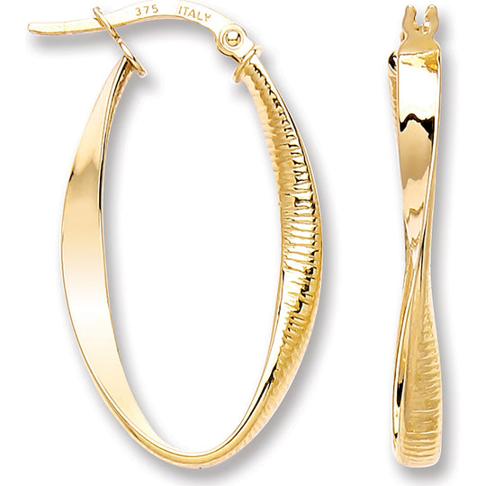 Yellow Gold Oval Twist Ribbed & Plain