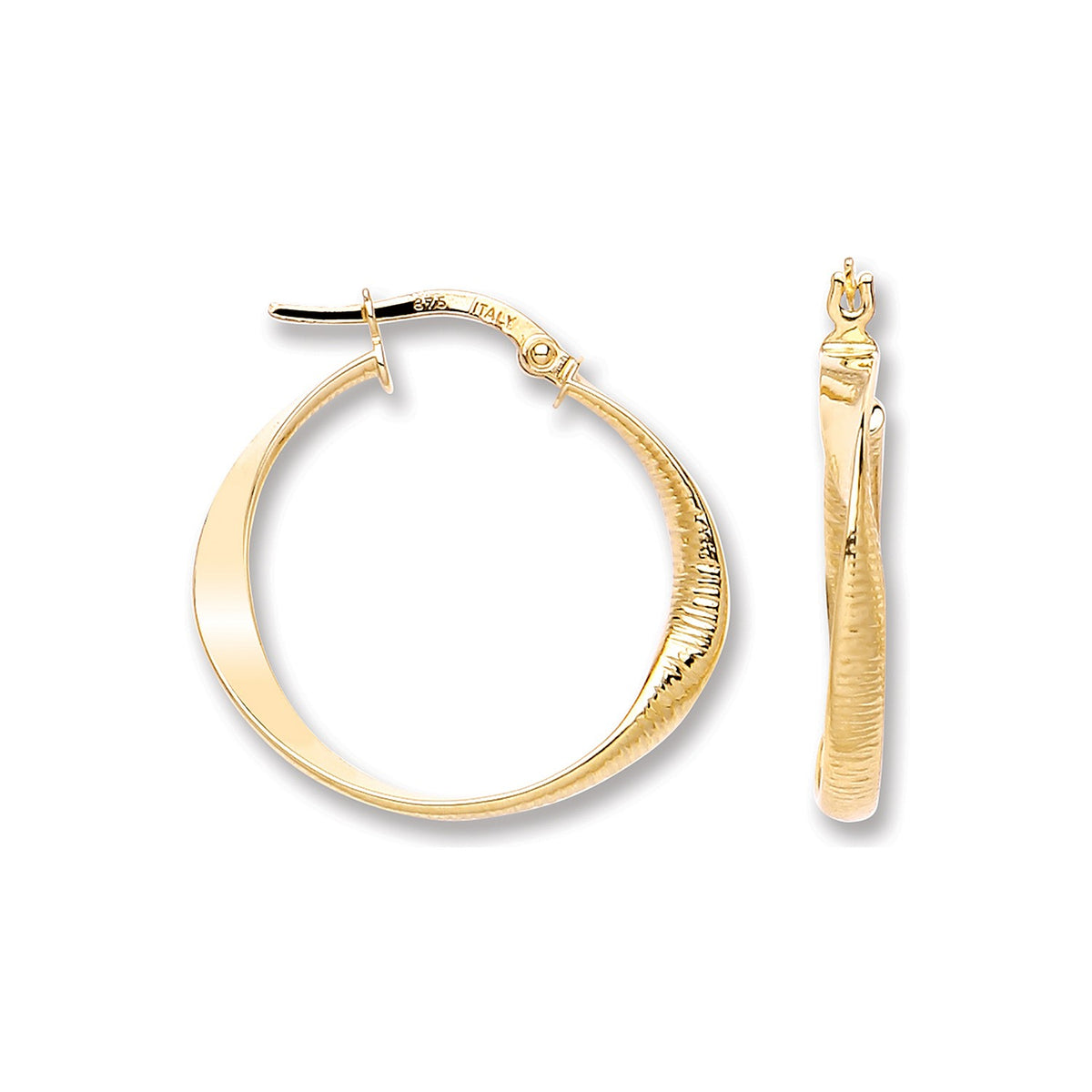 Yellow Gold Round Twist Ribbed &amp; Plain