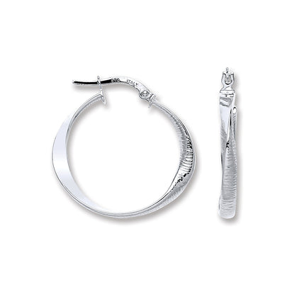 White Gold Round Twist Ribbed & Plain