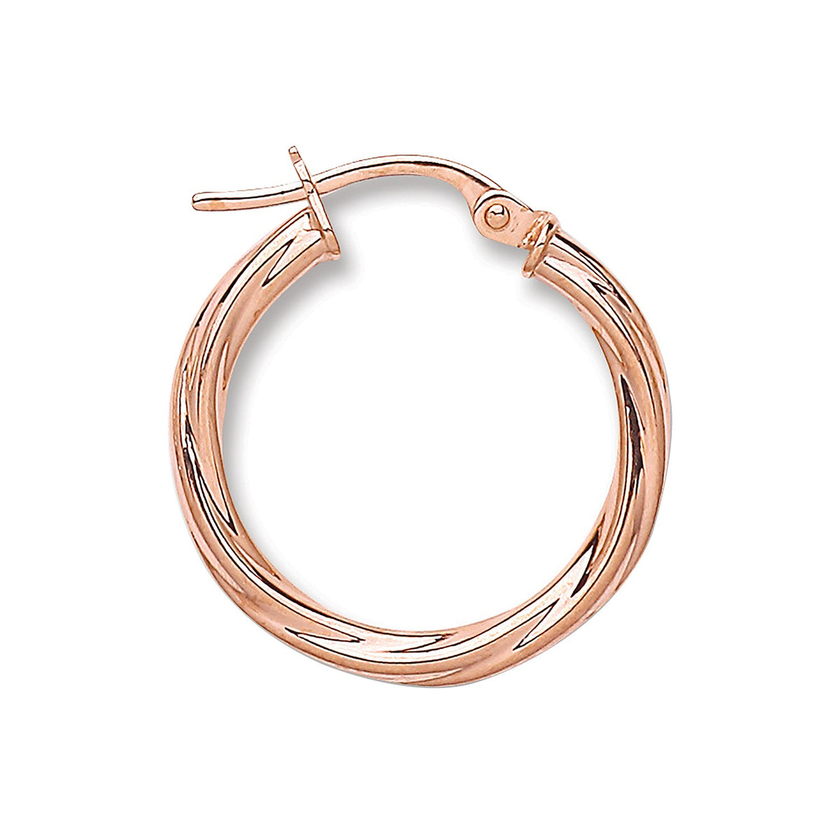 Rose Gold 20mm Twisted Hoop Earrings