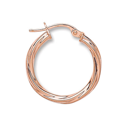 Rose Gold 20mm Twisted Hoop Earrings